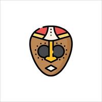 A cartoon mask with a red and white face vector