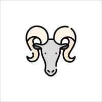 A ram head with horns on a white background vector