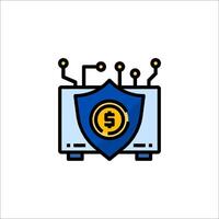 A dollar sign on a computer screen vector