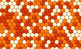 Abstract orange and cream circle pattern. Dynamic diagonal design creates a vibrant, textured background ideal for websites, packaging, or textile prints. vector