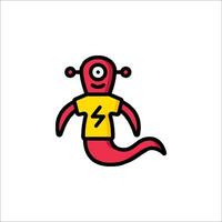 A cartoon character with a lightning bolt on its chest vector