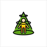 A man standing in front of a tree with a circle around him vector