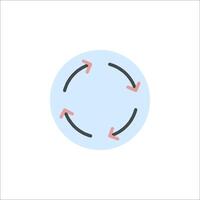 A circle with arrows pointing in different directions vector