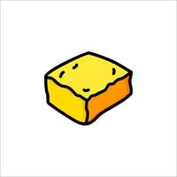 A piece of bread with a yellow and orange color vector