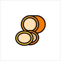 A pair of orange and yellow rings on a white background vector