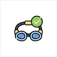 A pair of goggles with a check mark on it vector