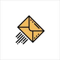 An envelope icon with a line drawing vector