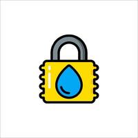 A lock with a drop of water inside vector