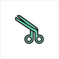 A green and black icon of scissors vector