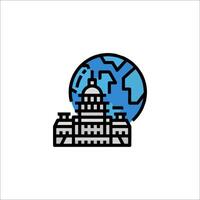 A building with a globe on it vector
