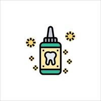 A toothpaste bottle with toothpaste on it vector