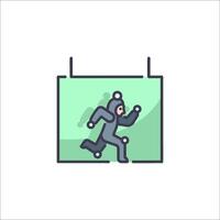 A man in a suit running through a window vector