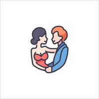 A couple hugging in a circle icon vector