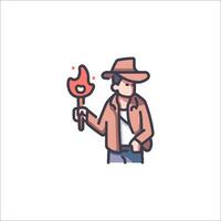 A man with a torch in his hand vector