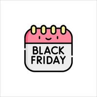 Black friday calendar icon illustration vector