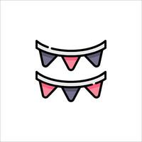 A pair of bunting flags on a white background vector