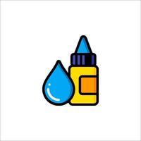A bottle of ink and a drop of water vector