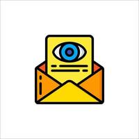 An envelope with an eye icon vector