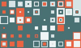Abstract geometric pattern with orange and white squares on a teal background. Perfect for modern design projects, presentations, or website backgrounds. Represents connection, data, or technology. vector