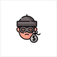 A cartoon man with a bag of money and a mask vector