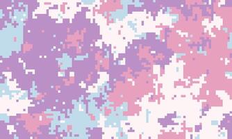 Abstract pastel pixelated camo pattern. Perfect for fashion, textile, website backgrounds, or playful designs. This dreamy, soft camouflage offers a unique and modern aesthetic. vector
