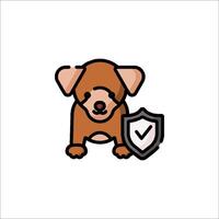 A dog with a shield and a check mark vector