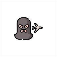 A cartoon character with a mask and an airplane vector