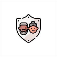 An icon of two people in a shield vector