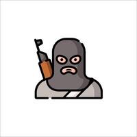 A cartoon character with a gun in his hand vector