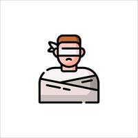 A man with bandages on his face vector