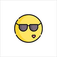 A yellow emoticion with sunglasses on a white background vector
