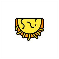 A cartoon sun with a face on it vector