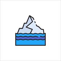 Iceberg icon in a blue and purple color vector