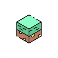 A square with a green and brown color vector