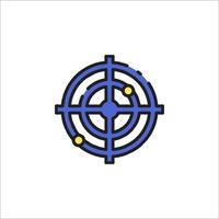 A blue and yellow target icon vector