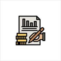 A hand writing on a document with a pen and paper vector