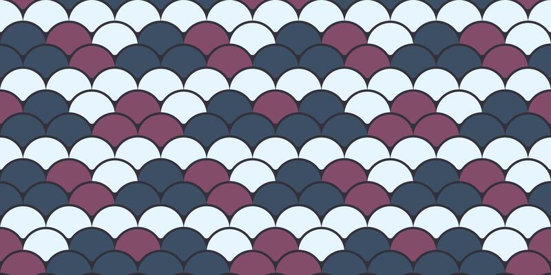 Abstract seamless pattern with overlapping scales in muted burgundy, navy, and white. Elegant geometric design perfect for textile prints, website backgrounds, or decorative projects.