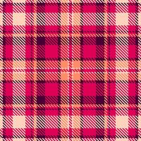 Vibrant pink, peach, and cream plaid pattern. Perfect for textile design, fashion, and website backgrounds. This seamless texture evokes warmth and style, ideal for autumn or spring projects. vector