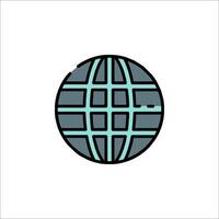 A globe icon with a grid pattern vector