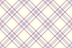 Patterned plaid check fabric, complexity pattern texture seamless. Mexican background tartan textile in ivory and pink colors. vector