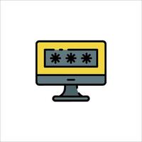 A computer monitor with four keys on it vector