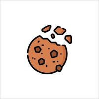 A cookie is falling out of a piece of chocolate vector