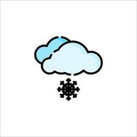 Snowflakes and clouds icon illustration vector