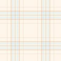 Elegant pastel plaid pattern in soft peach, light blue, and cream. Perfect for textile design, website backgrounds, or stationery. vector