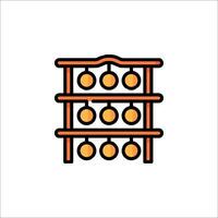 Orange and yellow fruit icon on white background vector