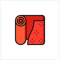 A red roll of toilet paper icon vector