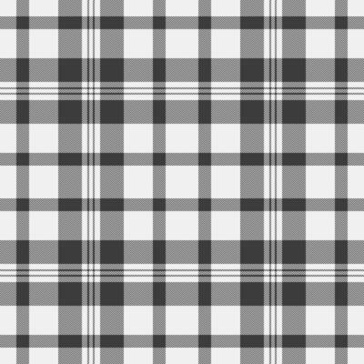 Classic monochrome plaid pattern. Elegant and versatile design ideal for textile, fashion, and web backgrounds. Subtle texture adds visual interest.
