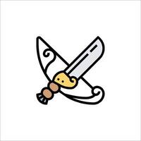A sword and bow icon on a white background vector