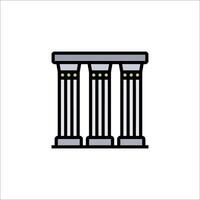 An illustration of a column with three pillars vector