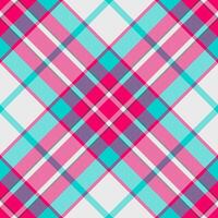 List tartan textile pattern, graph background plaid. Canadian seamless texture fabric check in white and bright colors. vector